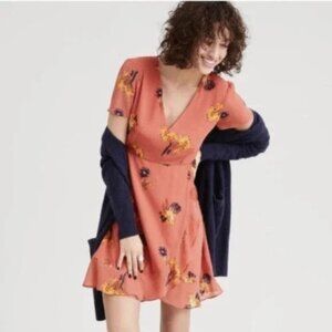 Madewell Posy Cactus Flower Dress Size 0 in Spiced Rose J0296